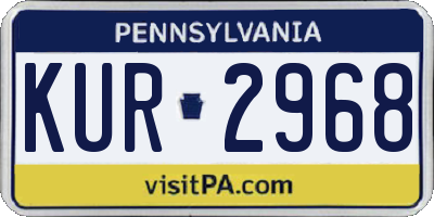 PA license plate KUR2968