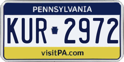 PA license plate KUR2972