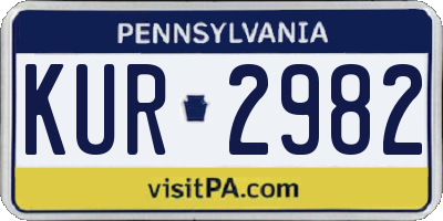 PA license plate KUR2982