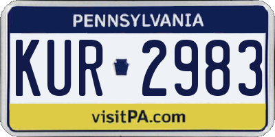 PA license plate KUR2983