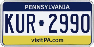 PA license plate KUR2990