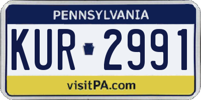 PA license plate KUR2991