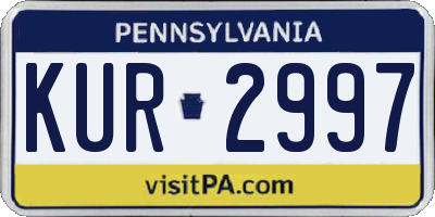 PA license plate KUR2997