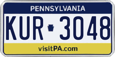 PA license plate KUR3048