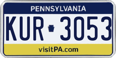 PA license plate KUR3053