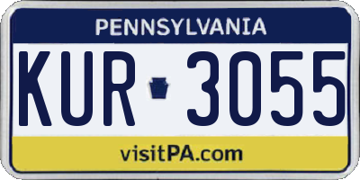 PA license plate KUR3055