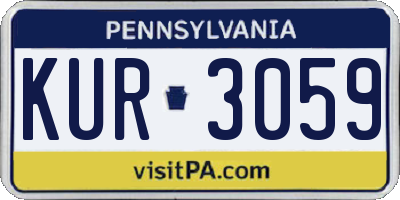 PA license plate KUR3059
