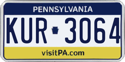PA license plate KUR3064