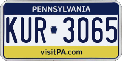 PA license plate KUR3065
