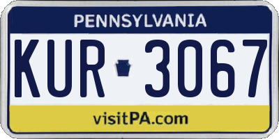 PA license plate KUR3067