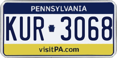 PA license plate KUR3068