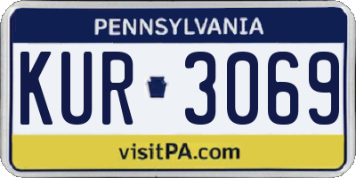PA license plate KUR3069