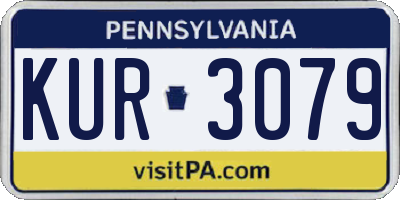 PA license plate KUR3079