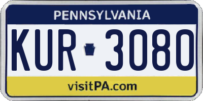 PA license plate KUR3080