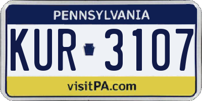 PA license plate KUR3107