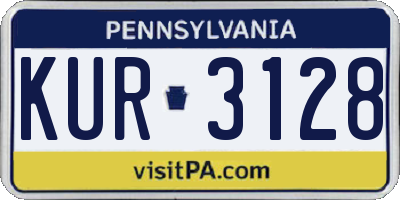 PA license plate KUR3128