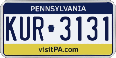 PA license plate KUR3131