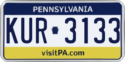 PA license plate KUR3133