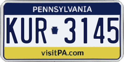 PA license plate KUR3145