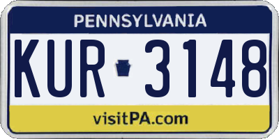 PA license plate KUR3148