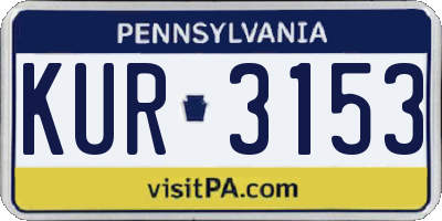 PA license plate KUR3153
