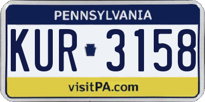 PA license plate KUR3158