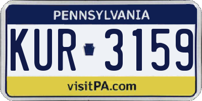 PA license plate KUR3159