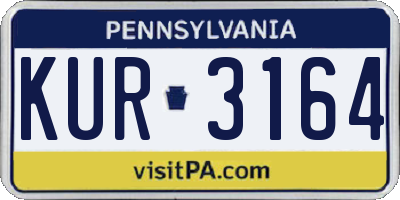 PA license plate KUR3164