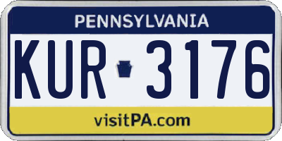 PA license plate KUR3176