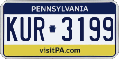 PA license plate KUR3199