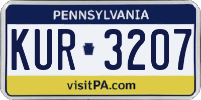 PA license plate KUR3207