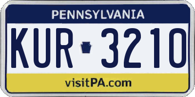 PA license plate KUR3210