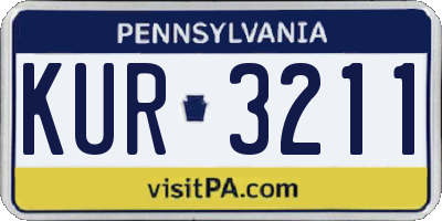 PA license plate KUR3211