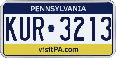 PA license plate KUR3213