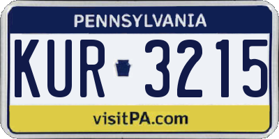 PA license plate KUR3215