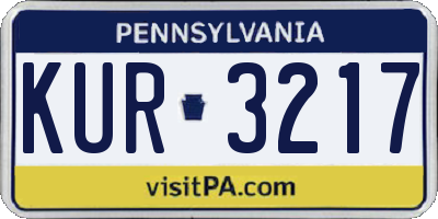 PA license plate KUR3217