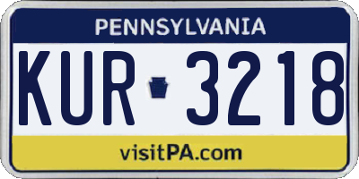 PA license plate KUR3218