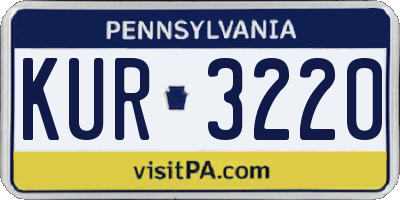 PA license plate KUR3220
