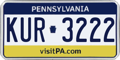 PA license plate KUR3222