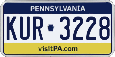 PA license plate KUR3228