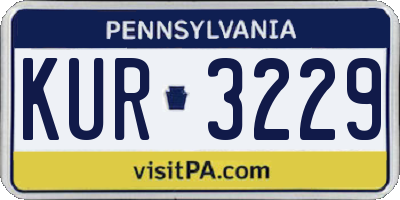PA license plate KUR3229