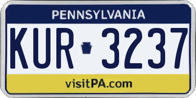 PA license plate KUR3237