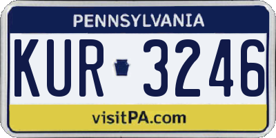 PA license plate KUR3246