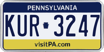 PA license plate KUR3247
