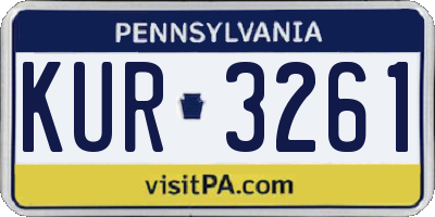 PA license plate KUR3261