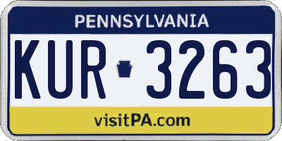 PA license plate KUR3263