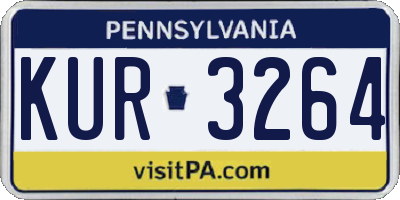 PA license plate KUR3264