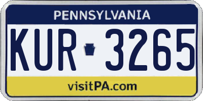 PA license plate KUR3265