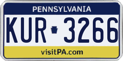 PA license plate KUR3266