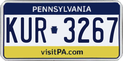 PA license plate KUR3267